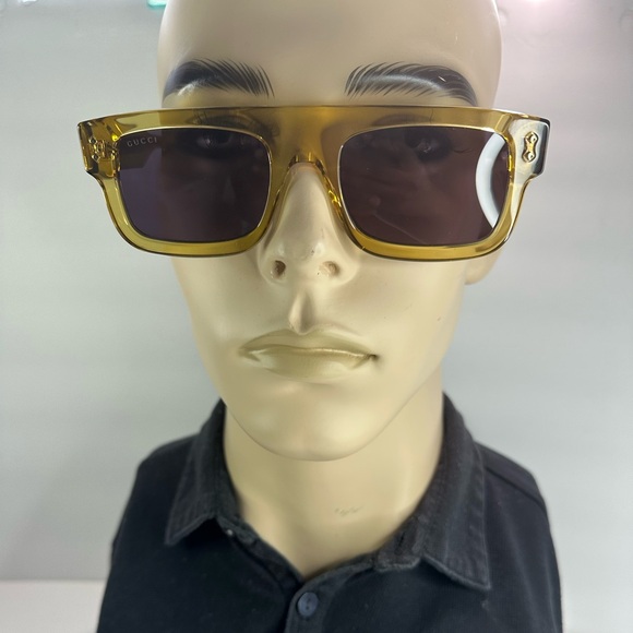 💯- New Authentic GUCCI GG1085S Trendy Sunglasses – Vibrant Yellow and Grey - Picture 1 of 14